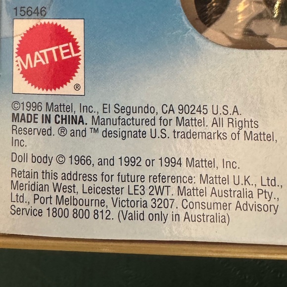 Barbie Doll 1996 Happy Holidays Christmas Mattel New In Box
Gold and Burgundy - Picture 10 of 12